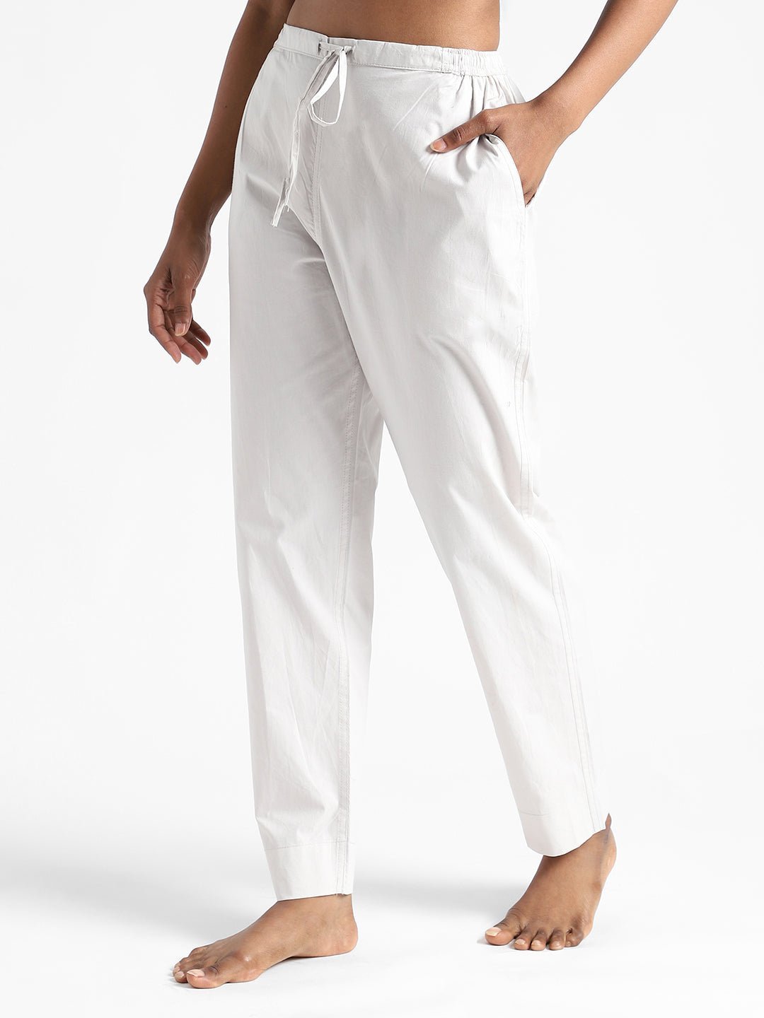 Ash Grey Women's Organic Cotton & Natural Dyed Slim Fit Pants