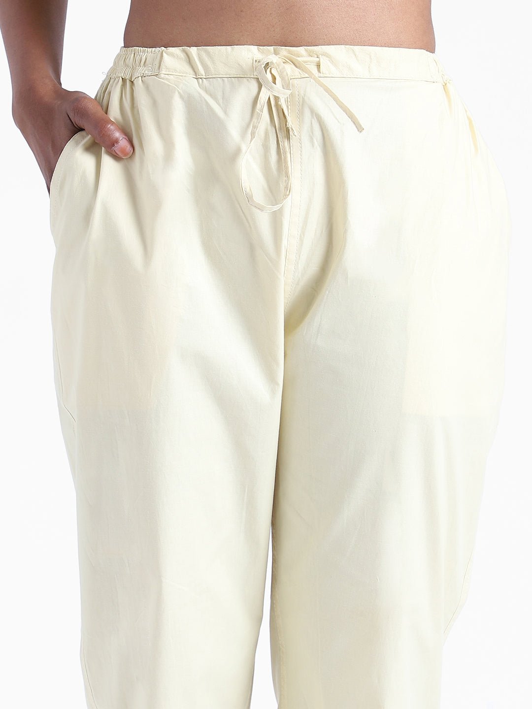 Lemon Yellow Women's Organic Cotton & Natural Dyed Slim Fit Pants