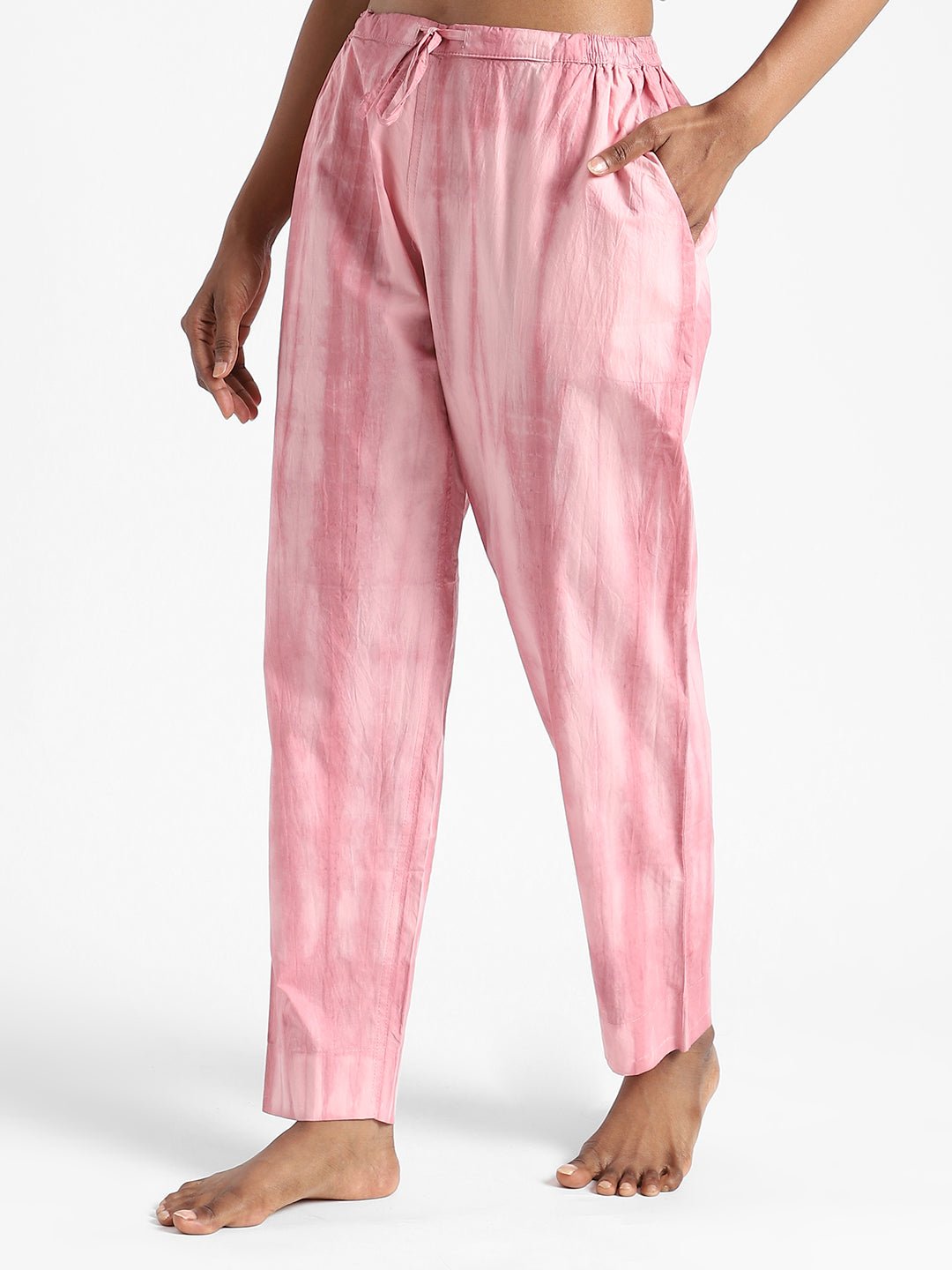 Earth Pink Women's Organic Cotton & Natural Dyed Slim Fit Tie & Dye Pants