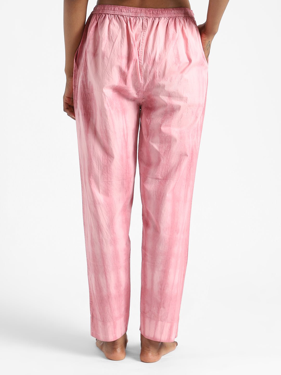 Earth Pink Women's Organic Cotton & Natural Dyed Slim Fit Tie & Dye Pants