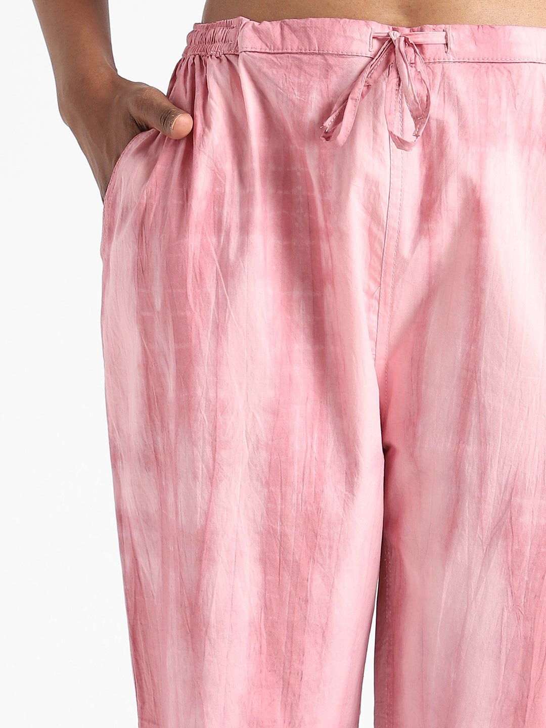 Earth Pink Women's Organic Cotton & Natural Dyed Slim Fit Tie & Dye Pants