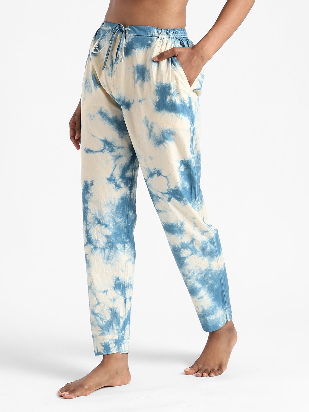 Indigo Blue Women's Organic Cotton & Natural Dyed Slim Fit Tie & Dye Pants