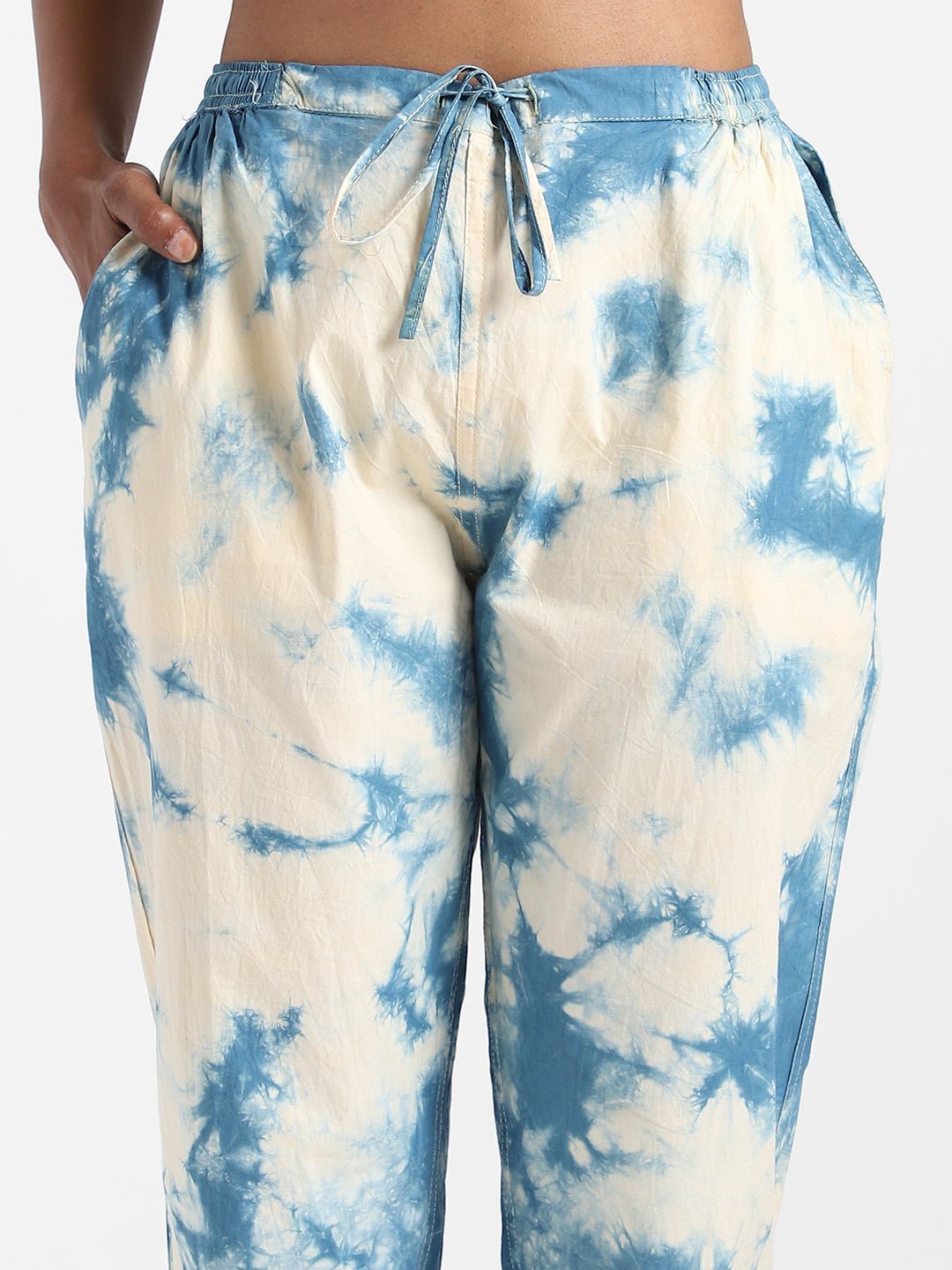 Indigo Blue Women's Organic Cotton & Natural Dyed Slim Fit Tie & Dye Pants