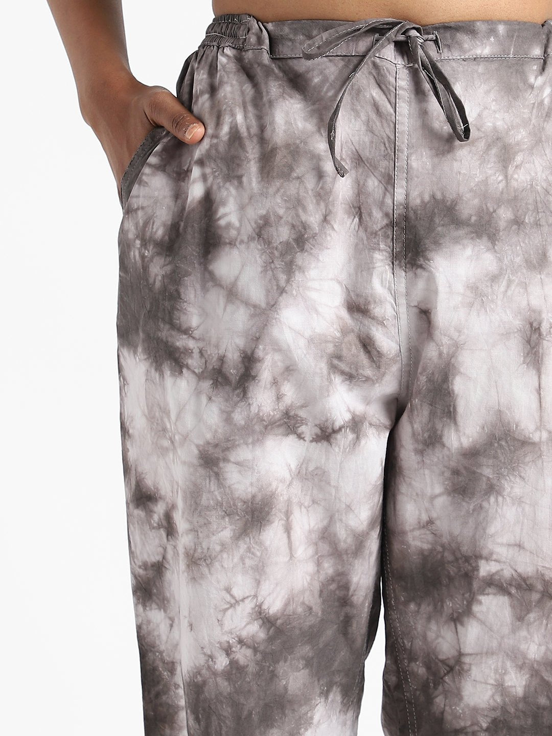 Iron Black Women's Organic Cotton & Natural Dyed Slim Fit Tie & Dye Pants