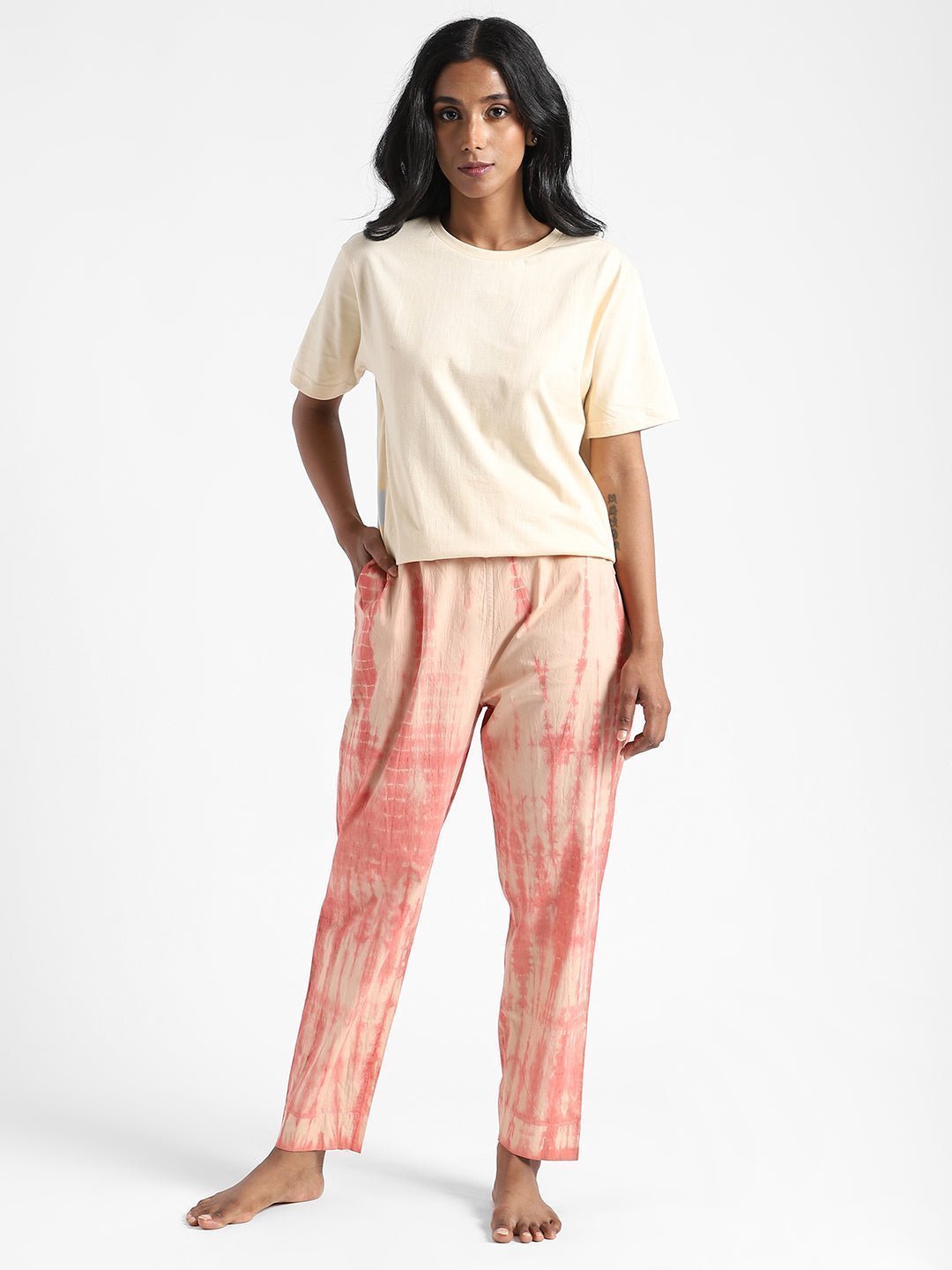 Sun Orange Women's Organic Cotton & Natural Dyed Slim Fit Tie & Dye Pants