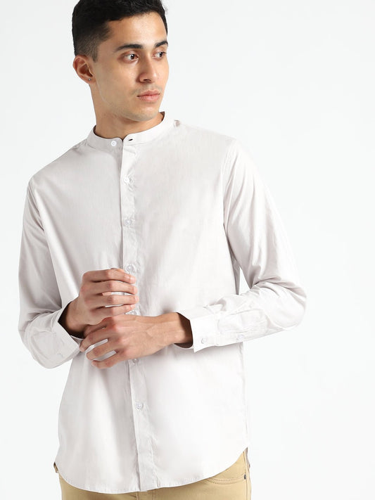 Ash Grey Mens Organic Cotton & Naturally Dyed Round Neck Shirt