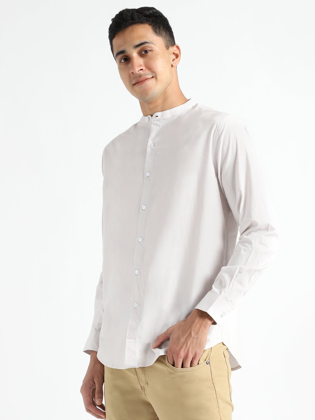 Ash Grey Mens Organic Cotton & Naturally Dyed Round Neck Shirt