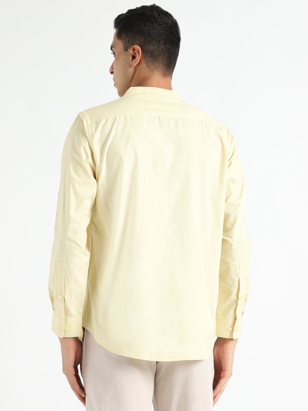 Lemon Yellow Mens Organic Cotton & Naturally Dyed Round Neck Shirt