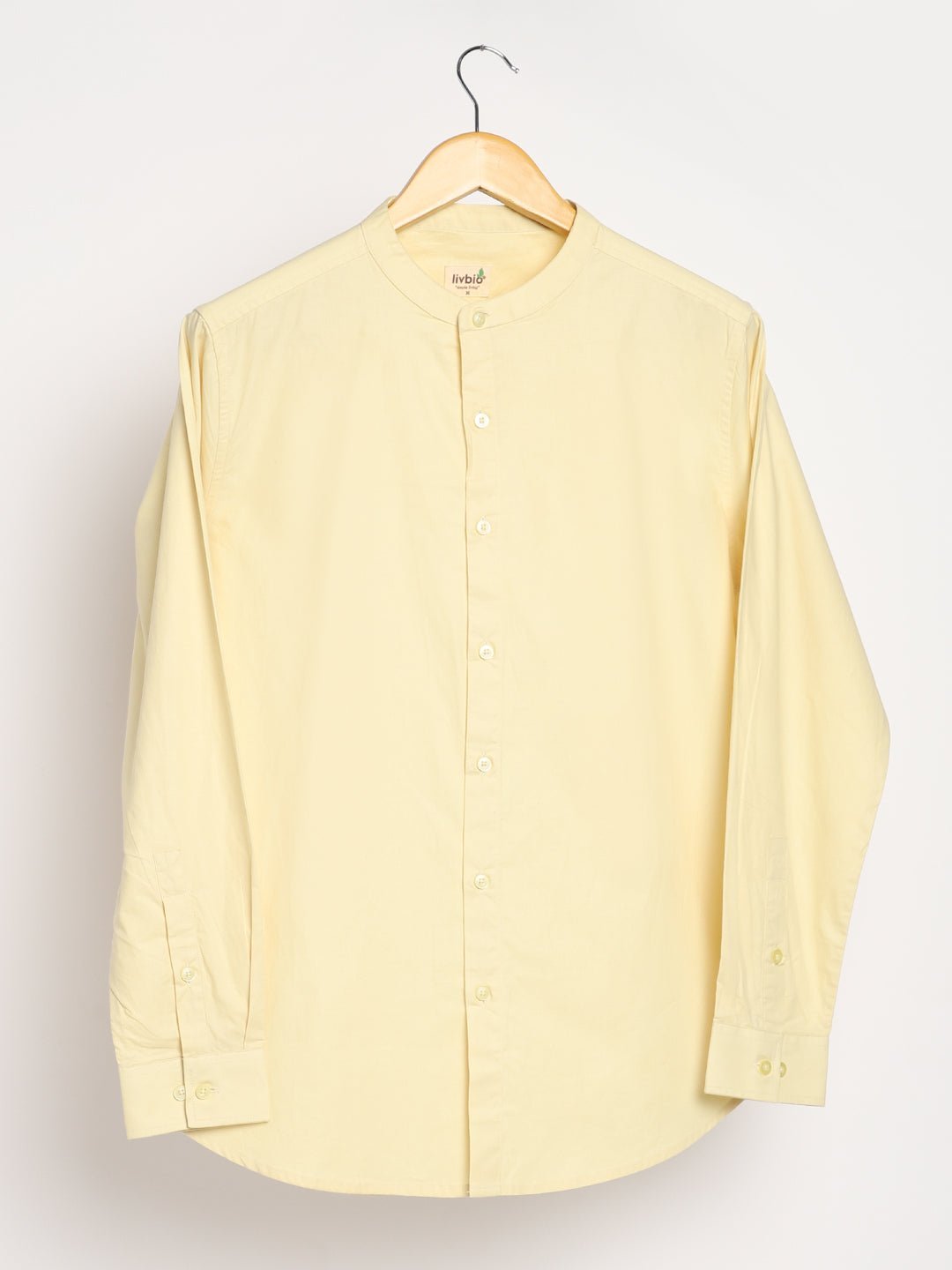 Lemon Yellow Mens Organic Cotton & Naturally Dyed Round Neck Shirt