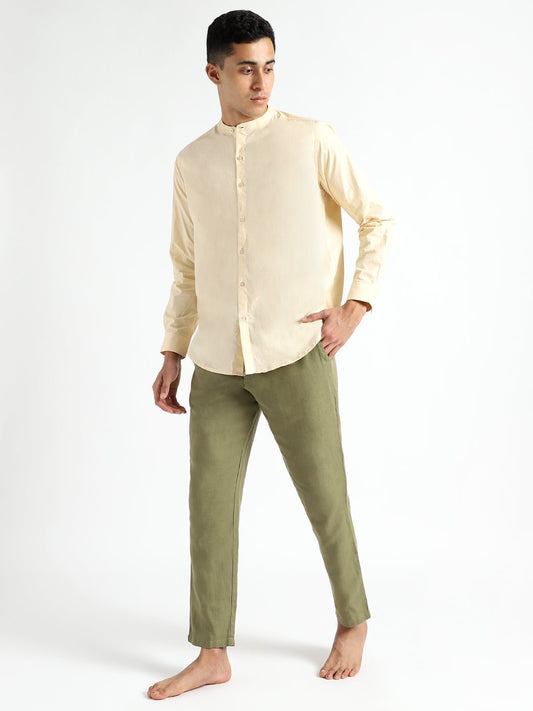 Pale Apricot Mens Organic Cotton & Naturally Dyed Round Neck Shirt