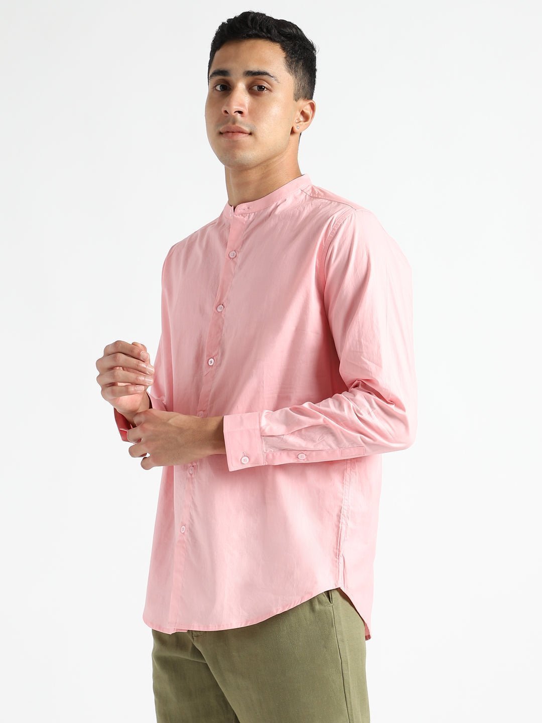 Pink Mens Organic Cotton & Naturally Dyed Round Neck Shirt