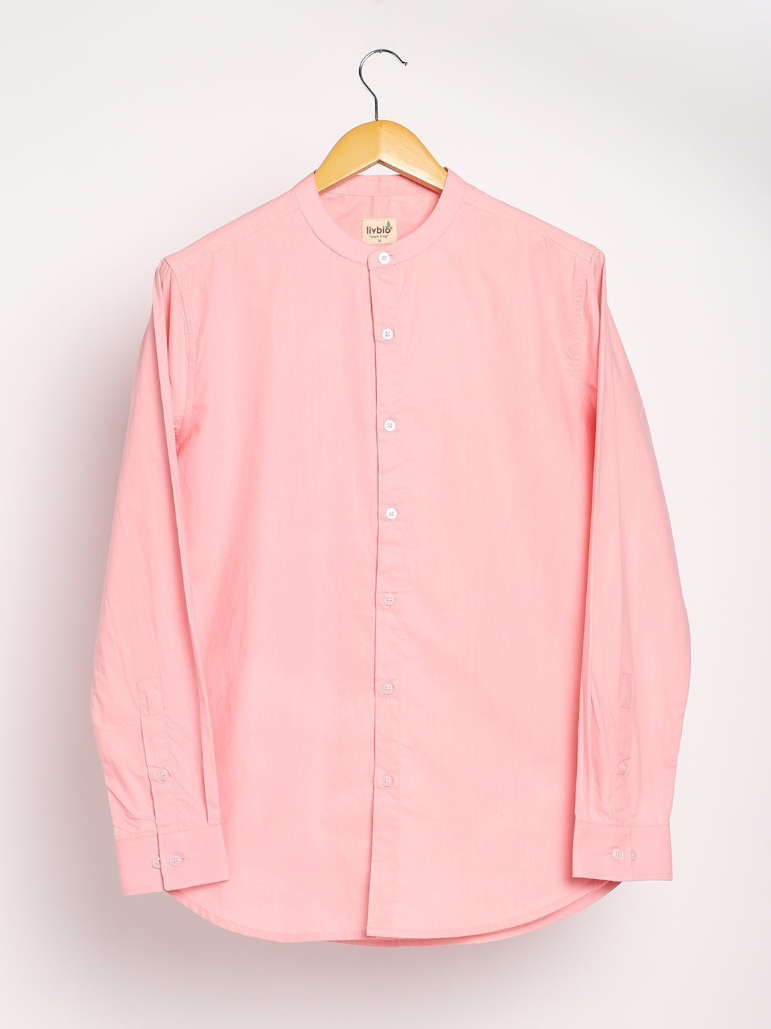 Pink Mens Organic Cotton & Naturally Dyed Round Neck Shirt