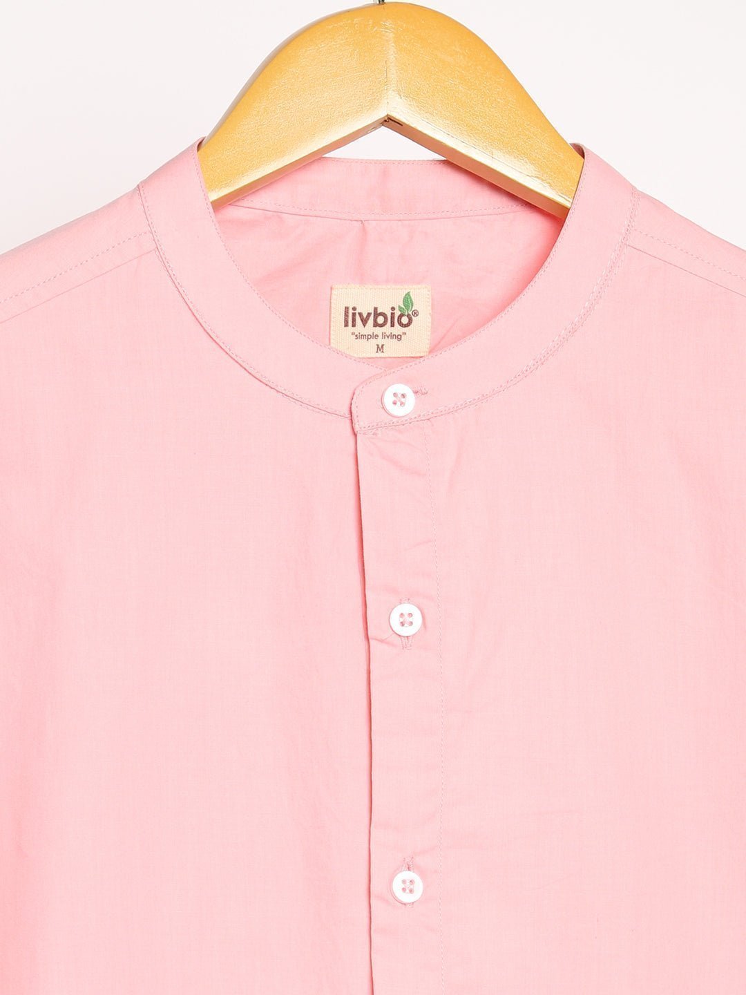 Pink Mens Organic Cotton & Naturally Dyed Round Neck Shirt