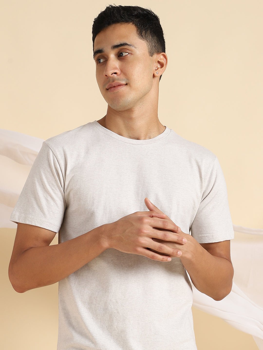 Grey Melange Organic Cotton & Naturally Fiber Dyed T-shirt